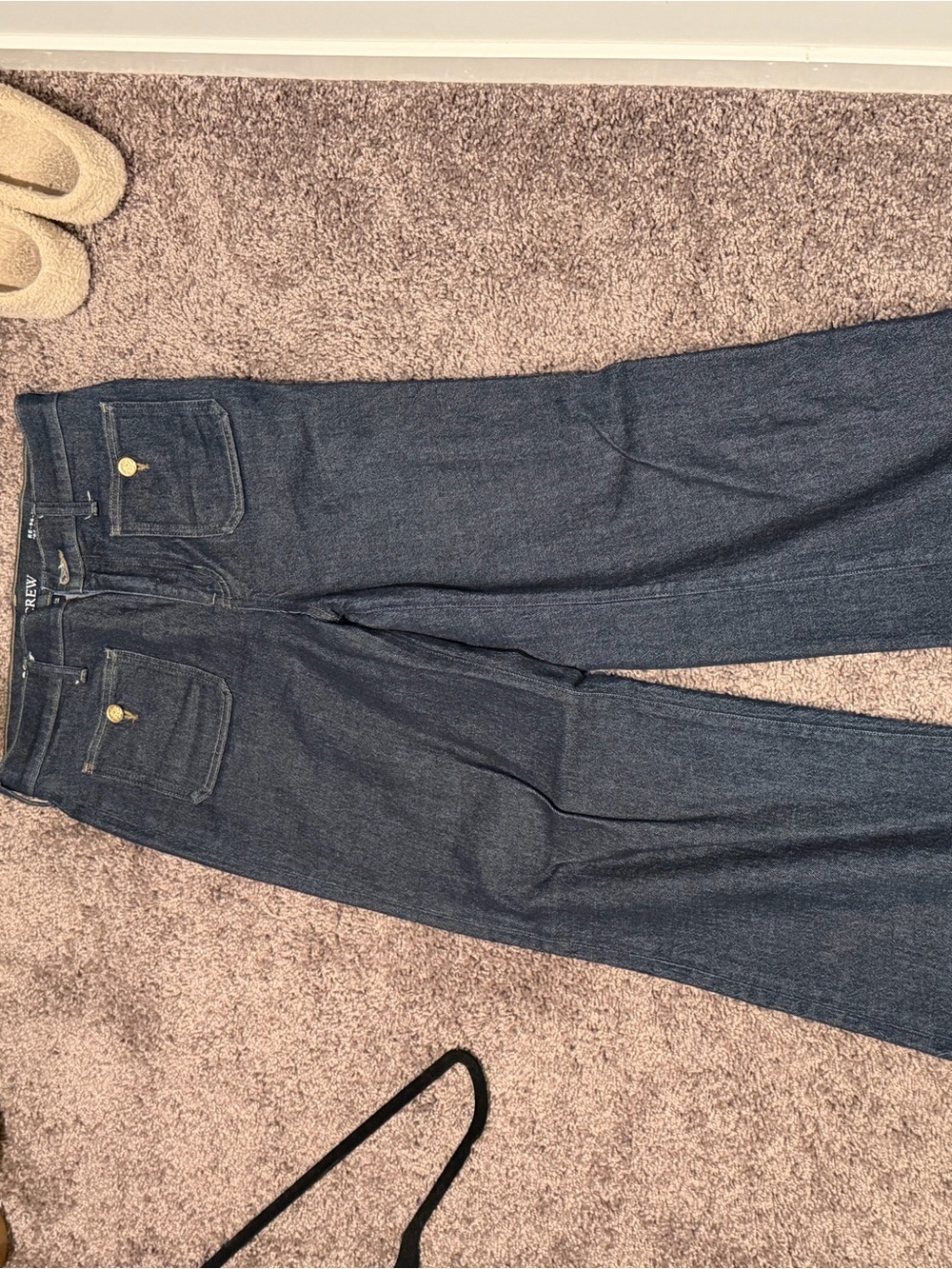 J. Crew Dark Blue Wide-Leg Jeans